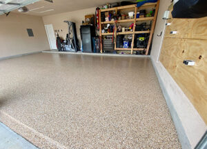 A clean, finished surface with a fresh coat of protective material.