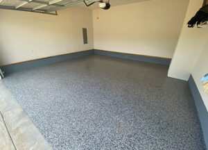 Another view of a smooth, protective floor coating applied to an industrial surface.