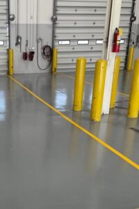 A clear view of a finished surface, showcasing the durability of the coating.
