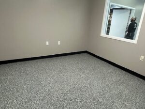 A well-maintained and coated surface, ready for high-traffic use.