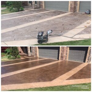 driveway coating service before and after in Utah by Hermetic Coatings